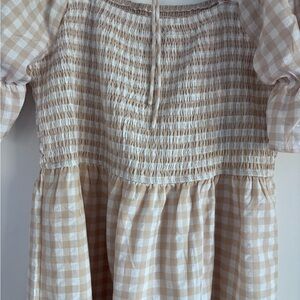 Charming Cream Gingham Dress